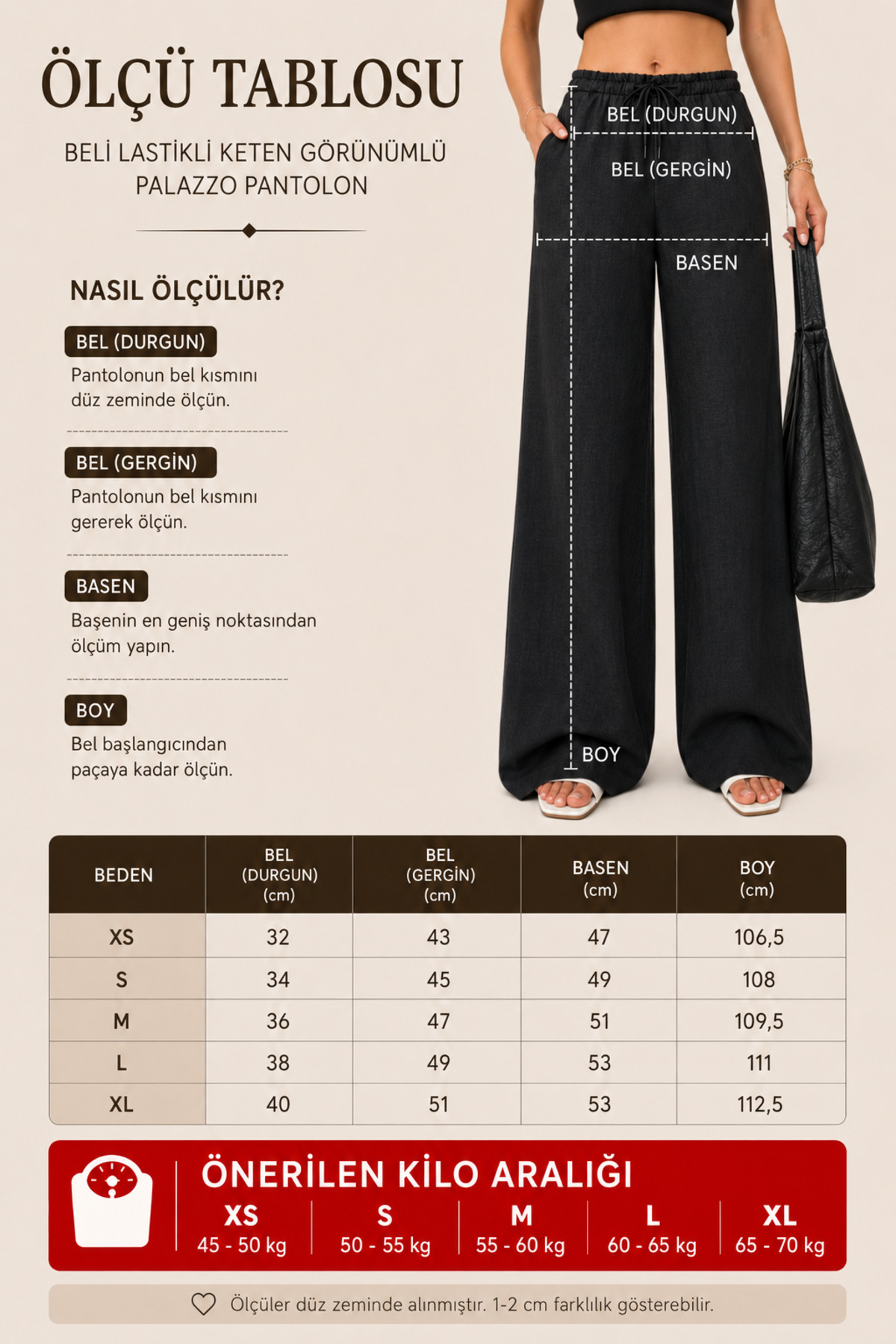 moda armanc 2'li Set Keten Karışımlı Bol Kesim Kadın Pantolon Siyah ve Beyaz görsel 2
