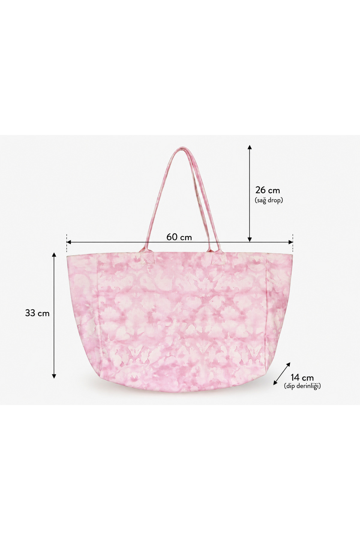 ICONE BAG Icone Pembe Degrade Baskılı Kanvas Omuz Çantası, Degrade Plaj Çantası, Plaj Çantası, Beach Bag görsel 8