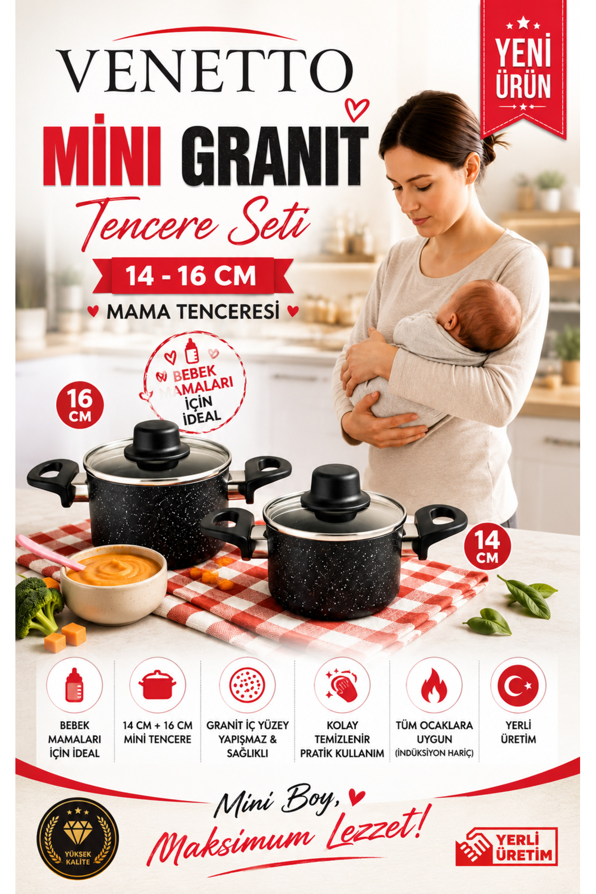 mini granite cookware set 12-14 cm / 14-16 cm ( food pot )