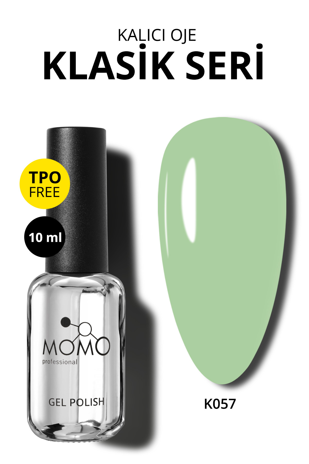 MOMO professional Kalıcı Oje K057, Pastel Yeşili, 10 ml — سبز 8860101A01S09K057