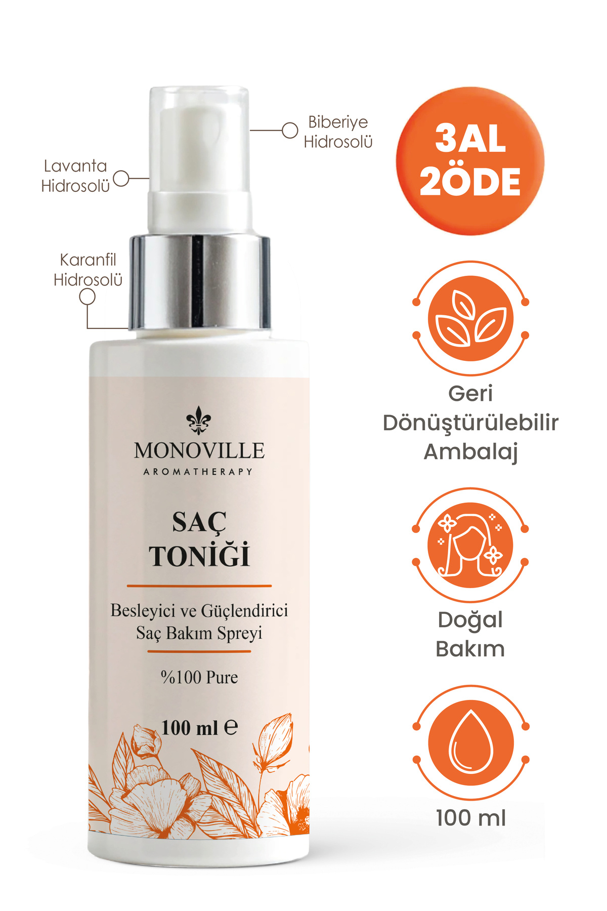 Monoville Saç Bakım Spreyi 100 ml (Hair Care Spray) — KH01
