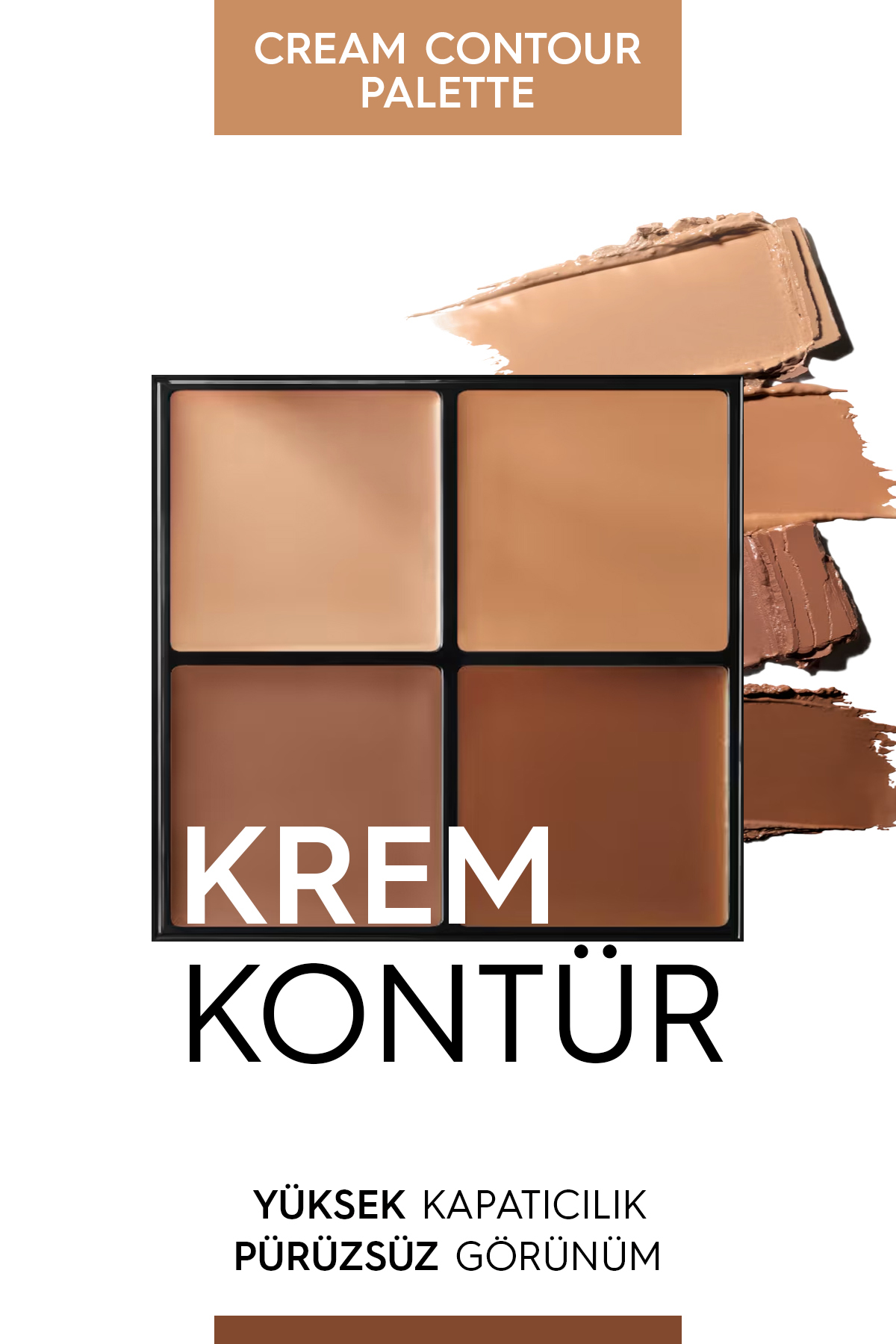 Krem Kontür Paleti 4 Renk, Cream Contour Palette 4 Color-01 — بژ 04 — تصویر 2 از 4