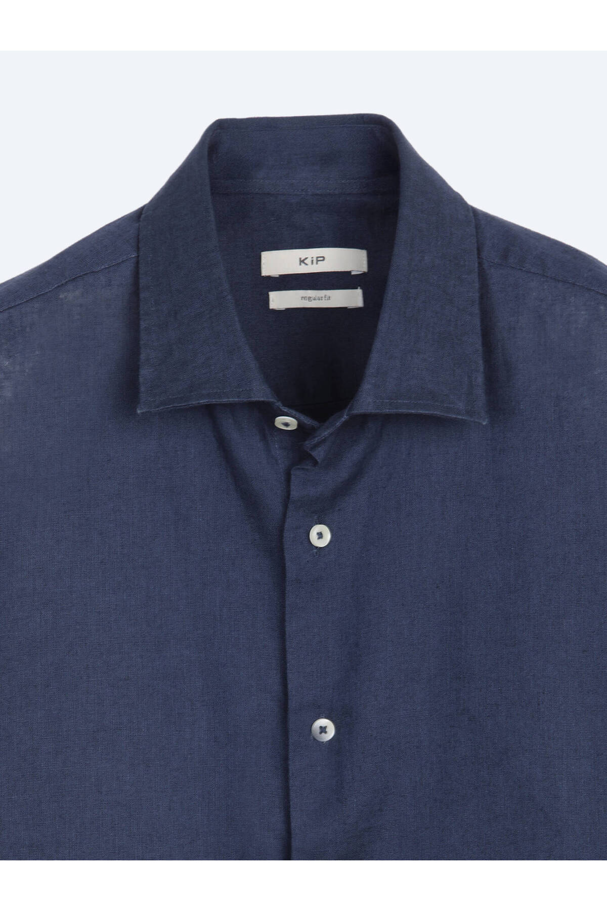 İndigo Regular Fit Uzun Dokuma Casual Pamuk Karışımlı Gömlek — آبی 53821 — تصویر 8 از 8