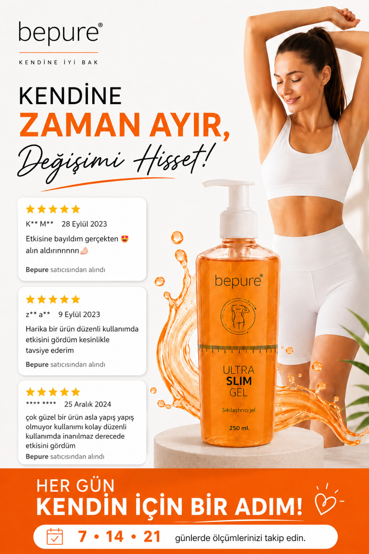 Selülit Gidermeye Yardımcı Jel, Sıkılaştırıcı Vücut Jeli, Selülit ve Çatlak, Ekstra Güçlü Sıkılaştırıcı Selülit Jeli 250ml — BPRSLLT — تصویر 4 از 4