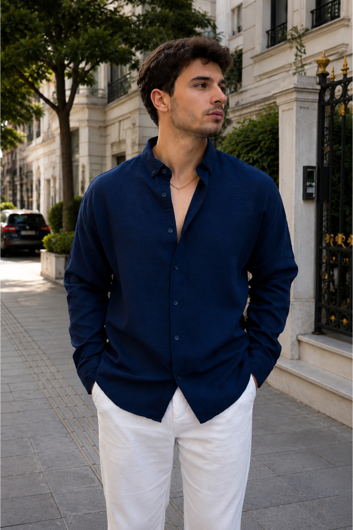 Quafash Men's Oversize Linen Look Shirt