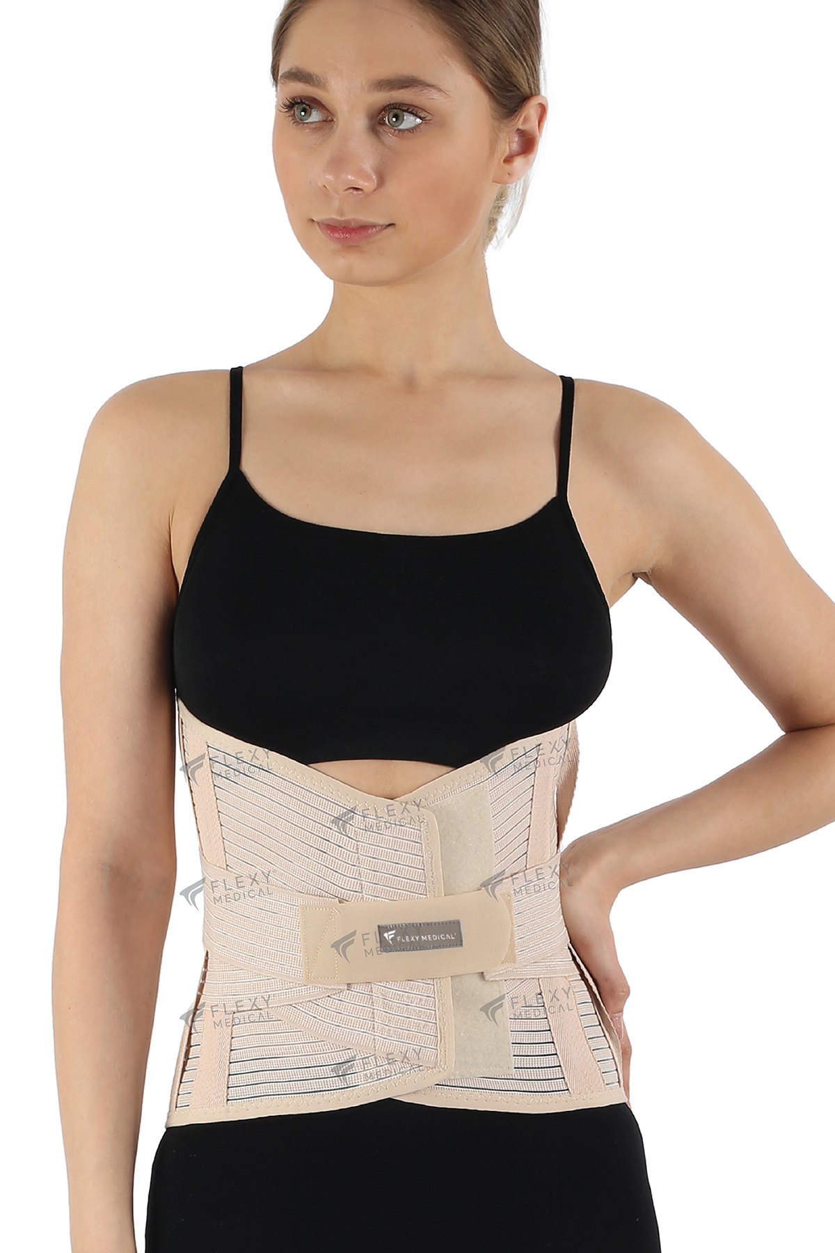 Flexy Medical Çelik Balenli Lumbosakral Korse (32CM)- Bel Ağrısı Fıtık Rahatlatır Bel Fıtığı Lomber Disk Herni görsel 4