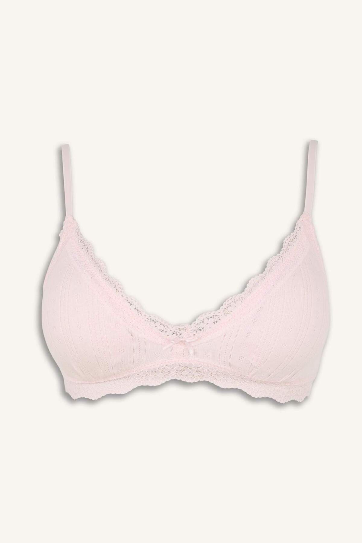 DeFacto Dantel Detaylı Çıkarılabilir Kap Çıkarılabilir Pedli Balensiz Açık Pembe Bralet G7762AX26SP görsel 6