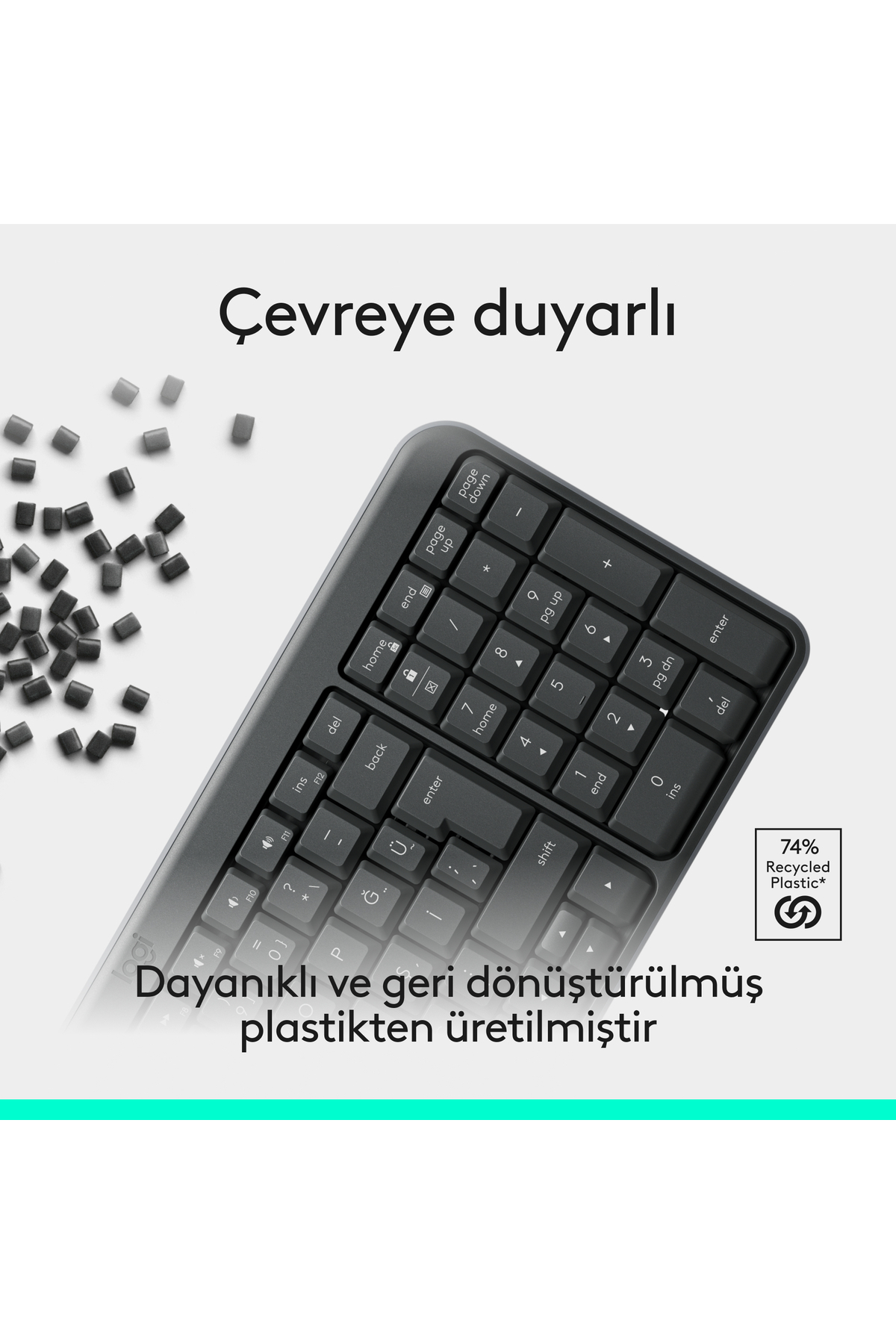 کیبورد بلوتوث بی‌سیم تمام‌ابعاد کمپکت ترک Q، مشکی