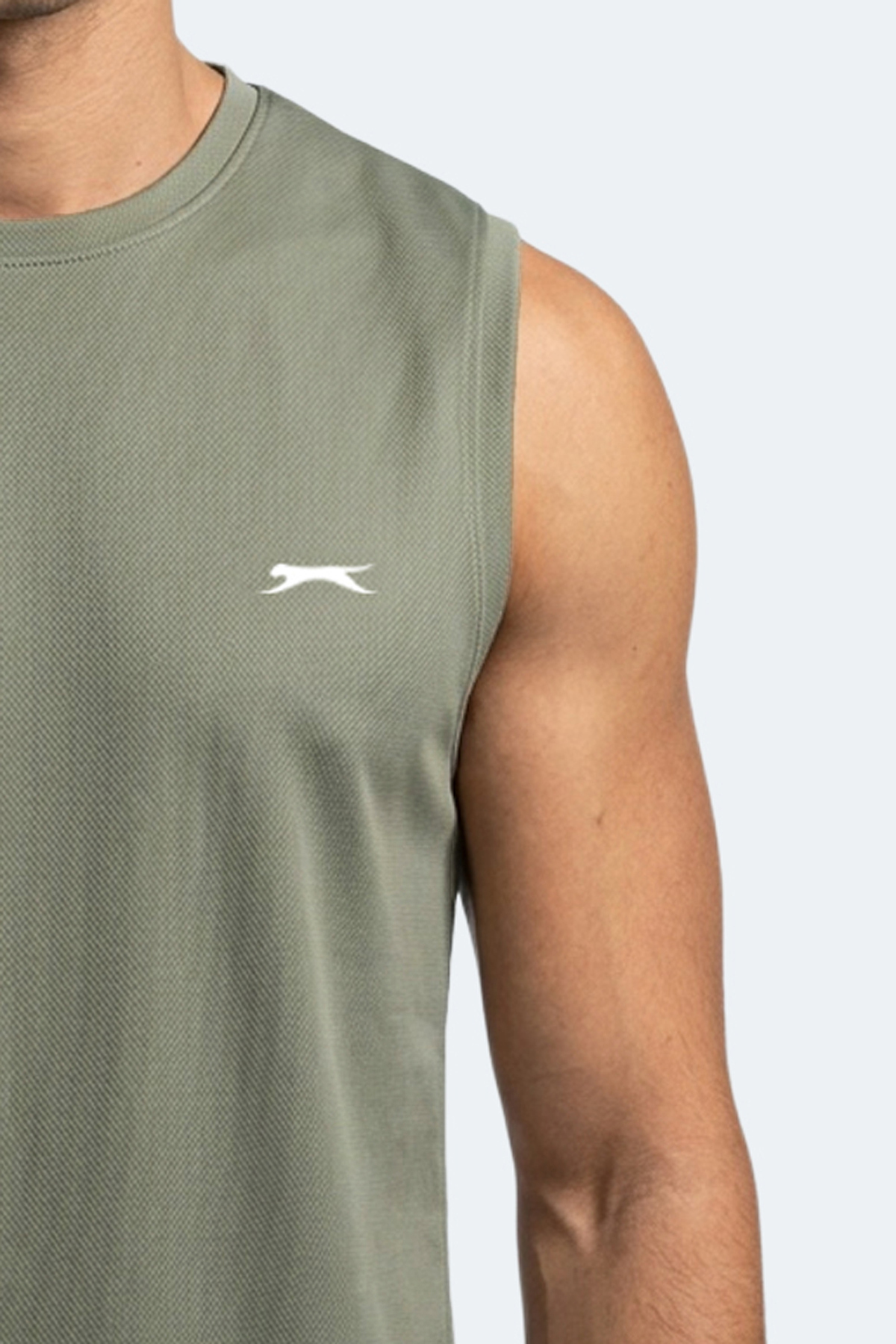 Slazenger HAZZAR I Erkek Kolsuz Haki Tişört görsel 2
