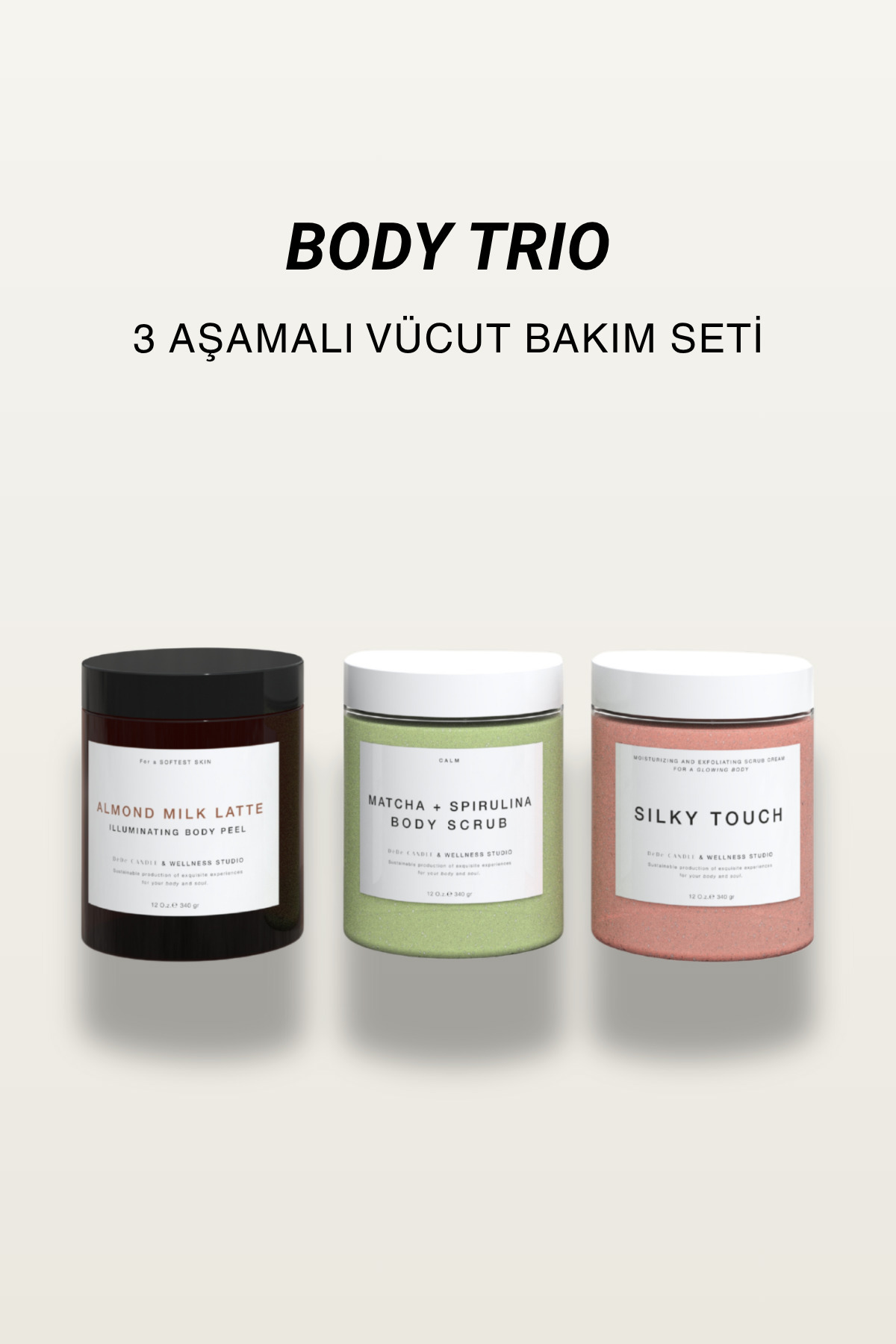 DeDe Candle & Wellness Studio Üç Aşamalı Vücut Ovması Seti | Body Scrub Set — BODY33