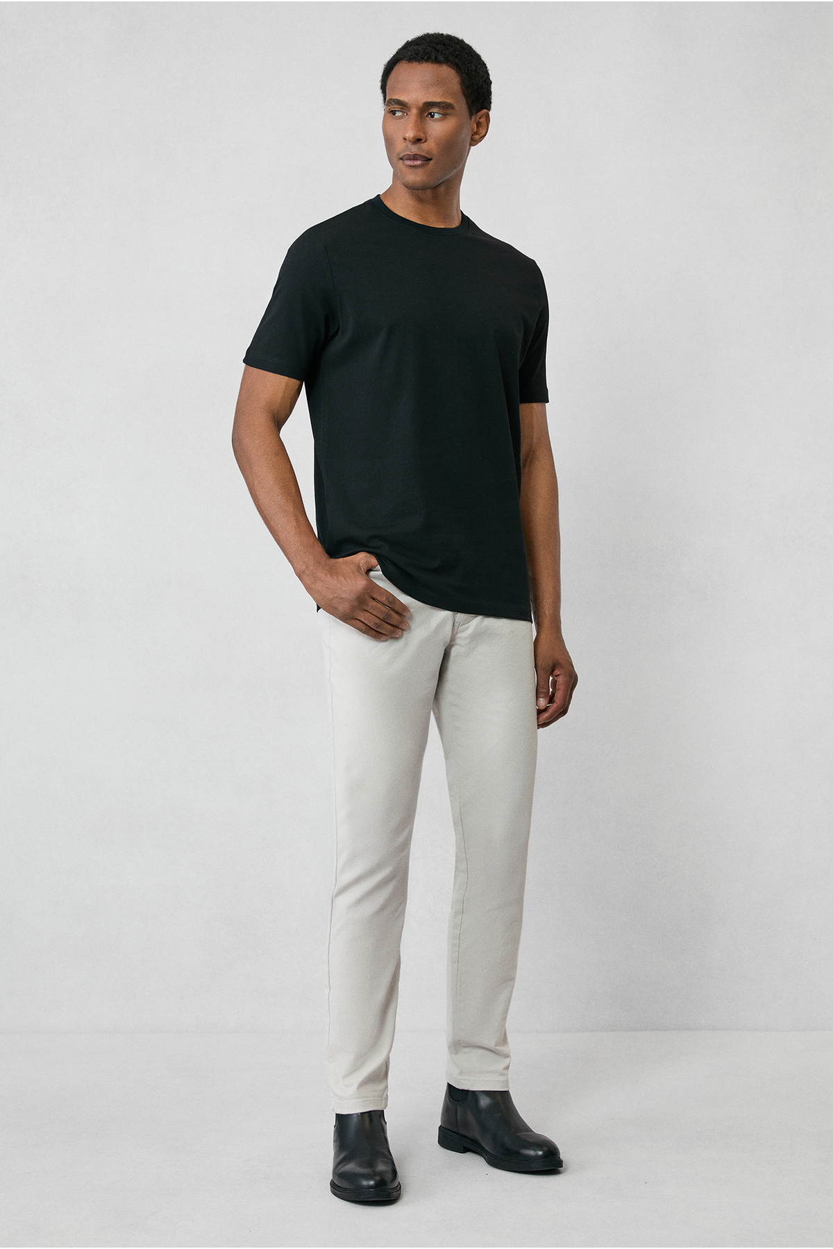 Kiğılı Bisiklet Yaka Slim Fit %100 Pamuk Tişört görsel 6