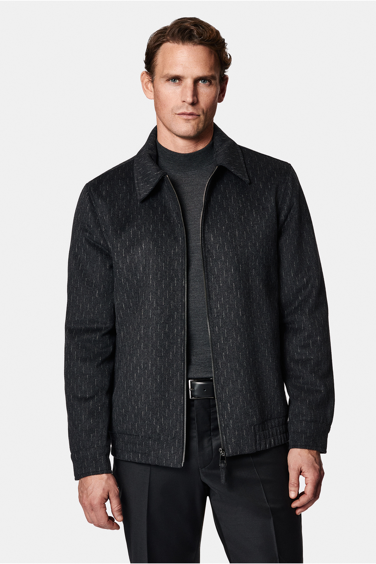 Abdullah Kiğılı Regular Fit Yünlü Bomber Mont görsel 5