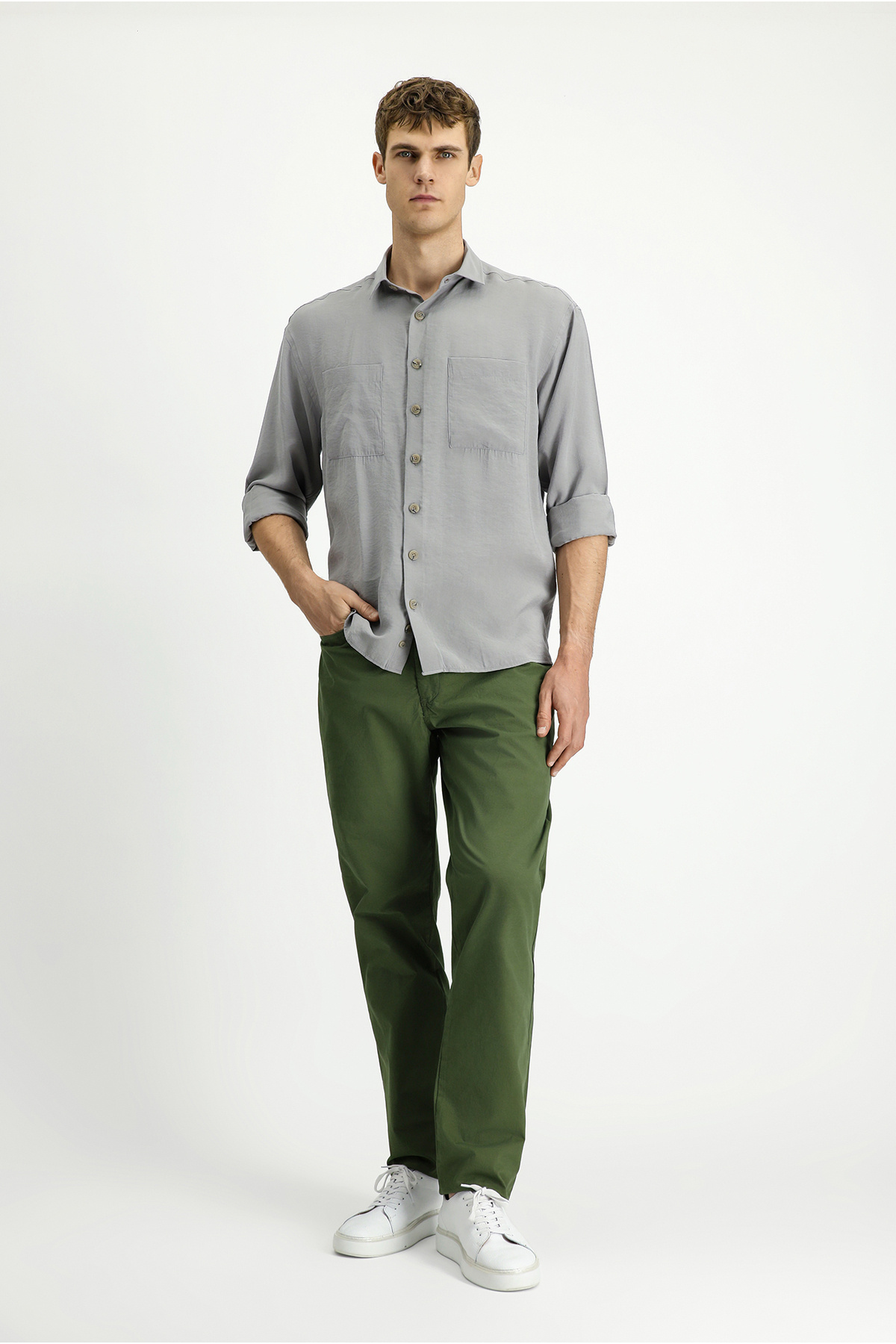Kiğılı Relaxed Fit Rahat Kesim Likralı Kanvas / Chino Pantolon