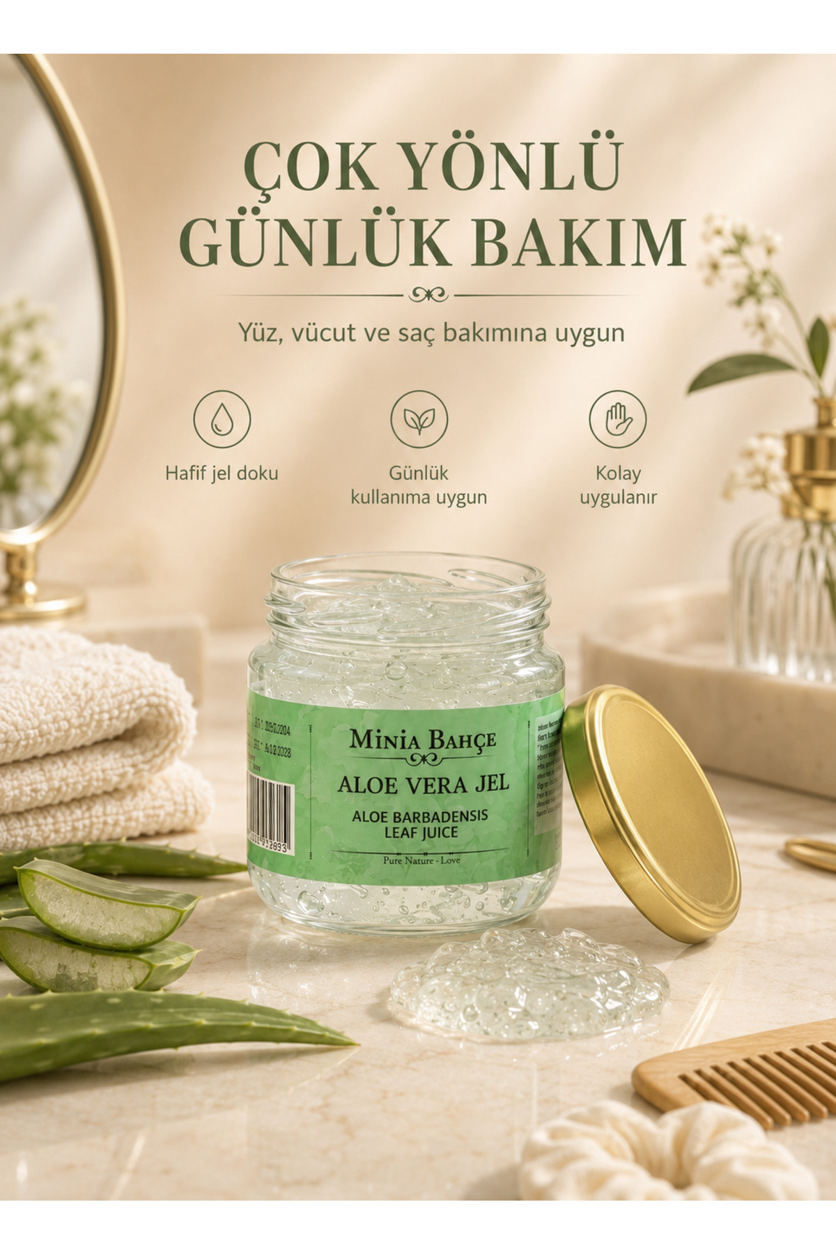 Aloe Vera Jel – Doğal Cilt ve Saç Bakım Jeli, 75 ml — TYC00850325111 — تصویر 6 از 6