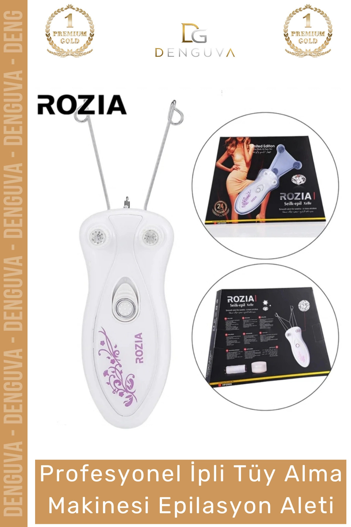 Denguva #دستگاه_اپیلاسیون دستگاه اپیلاسیون موبر ظریف نخی Rozia با نور LED برای صورت و بدن — 00682 اپیلاتور مراقبت شخصی مو زنانه