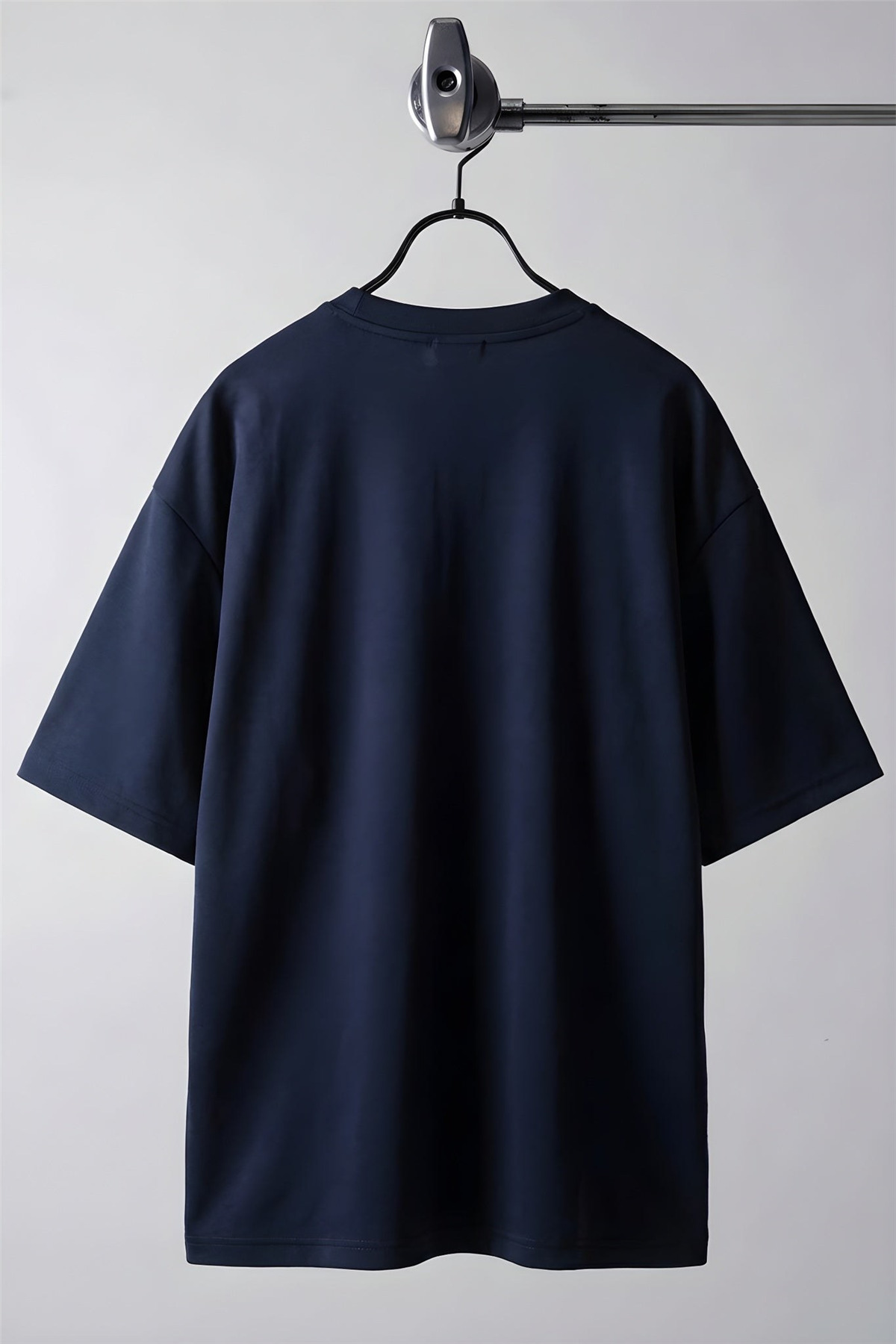 Teenage Millionaire Erkek Lacivert Bisiklet Yaka Düz Basic Baskısız Oversize Salas T-Shirt görsel 6