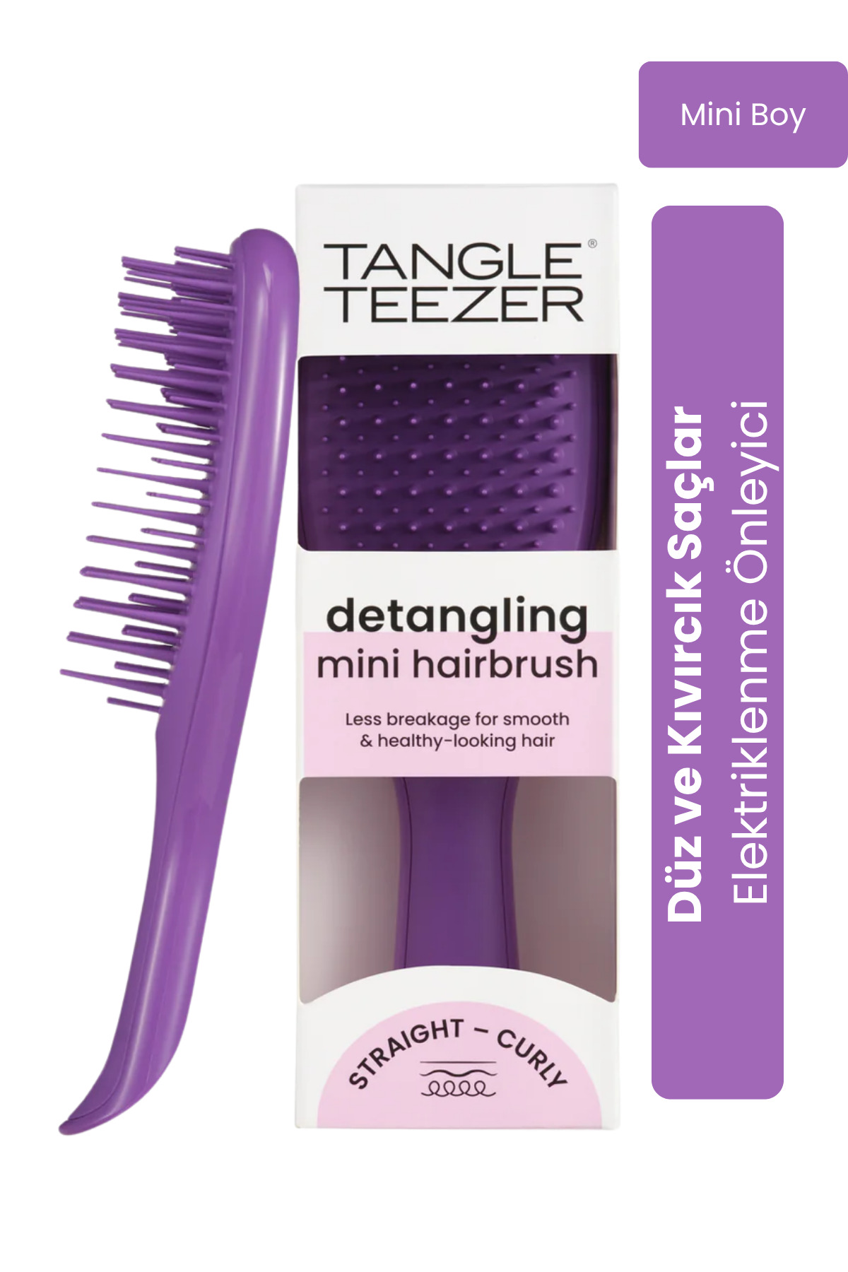 Tangle Teezer The Ultimate Detangler Fresh Purple Eletriklenme Önleyici Mini Boy Tarak (Düz ve Kıvırcık Saçlar) — بنفش 5060926688916
