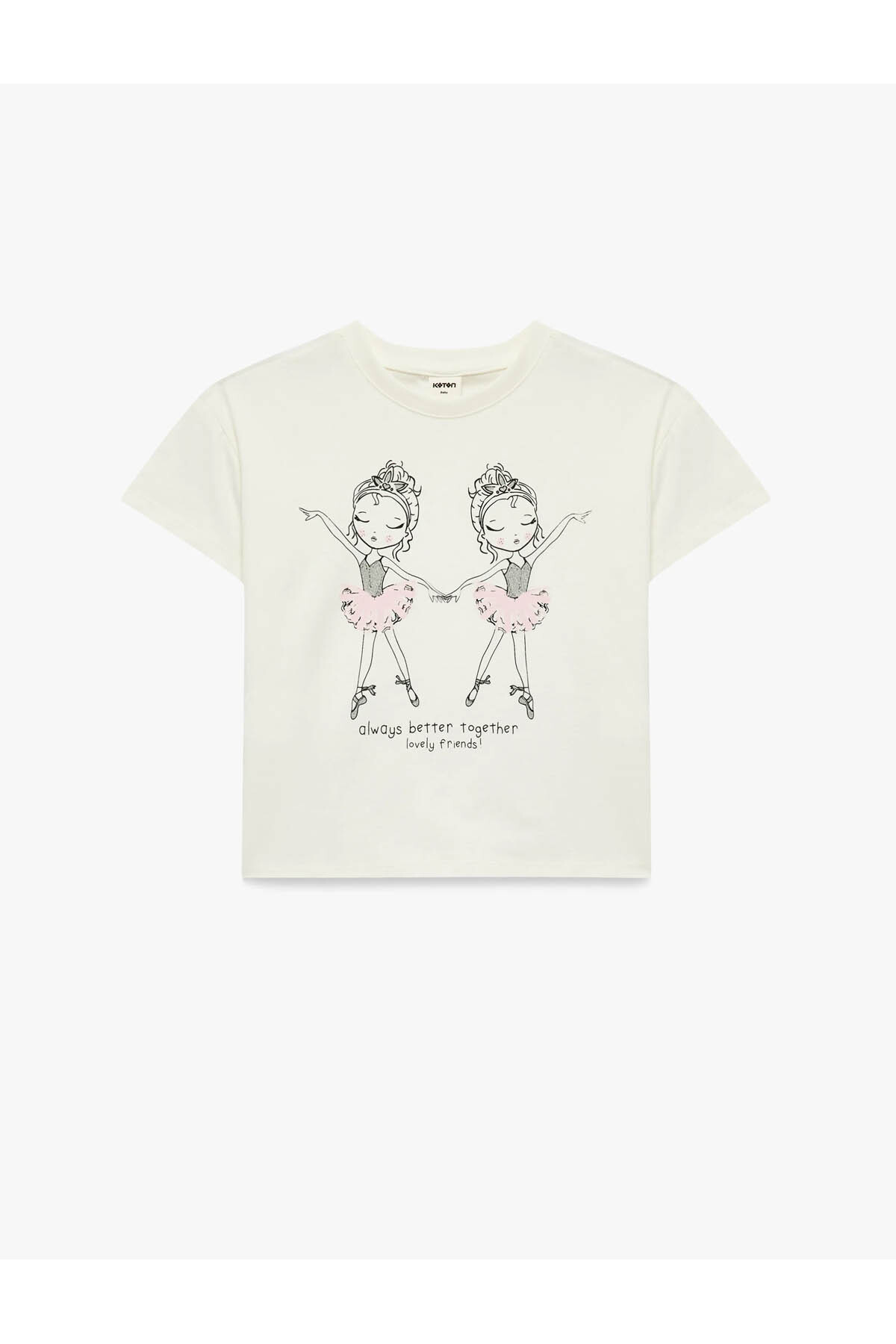 Koton Ballerina Printed Ecru Baby Boy T-Shirt 6Smg10011Ak