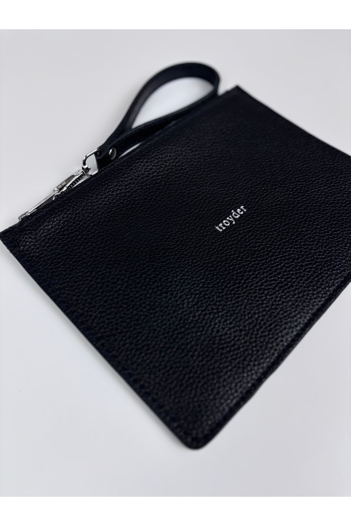 TROYDER Hakiki Deri Clutch/Portföy Çanta Siyah görsel 2