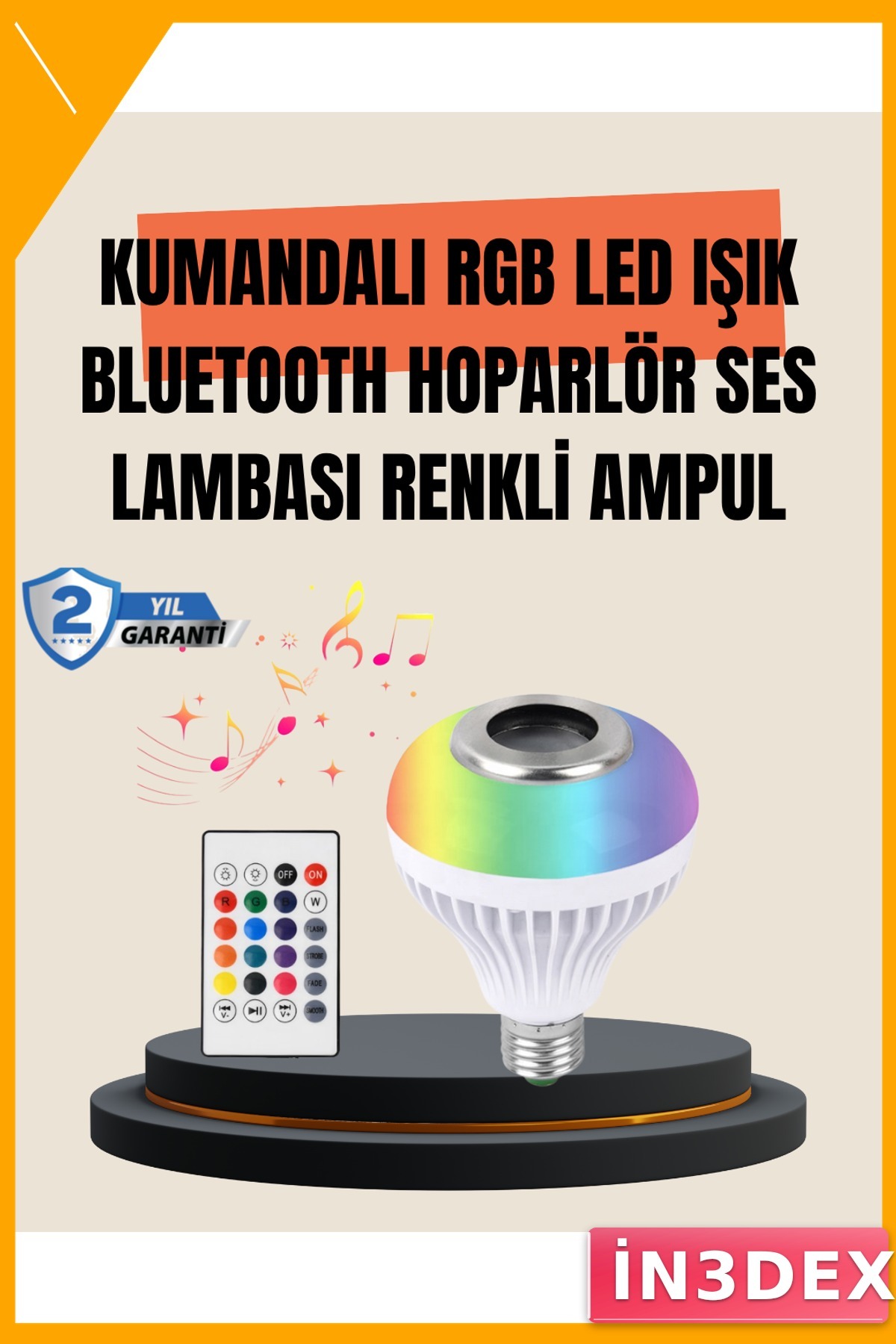 RGB Bluetooth Hoparlörlü LED Ampul 12W E27
