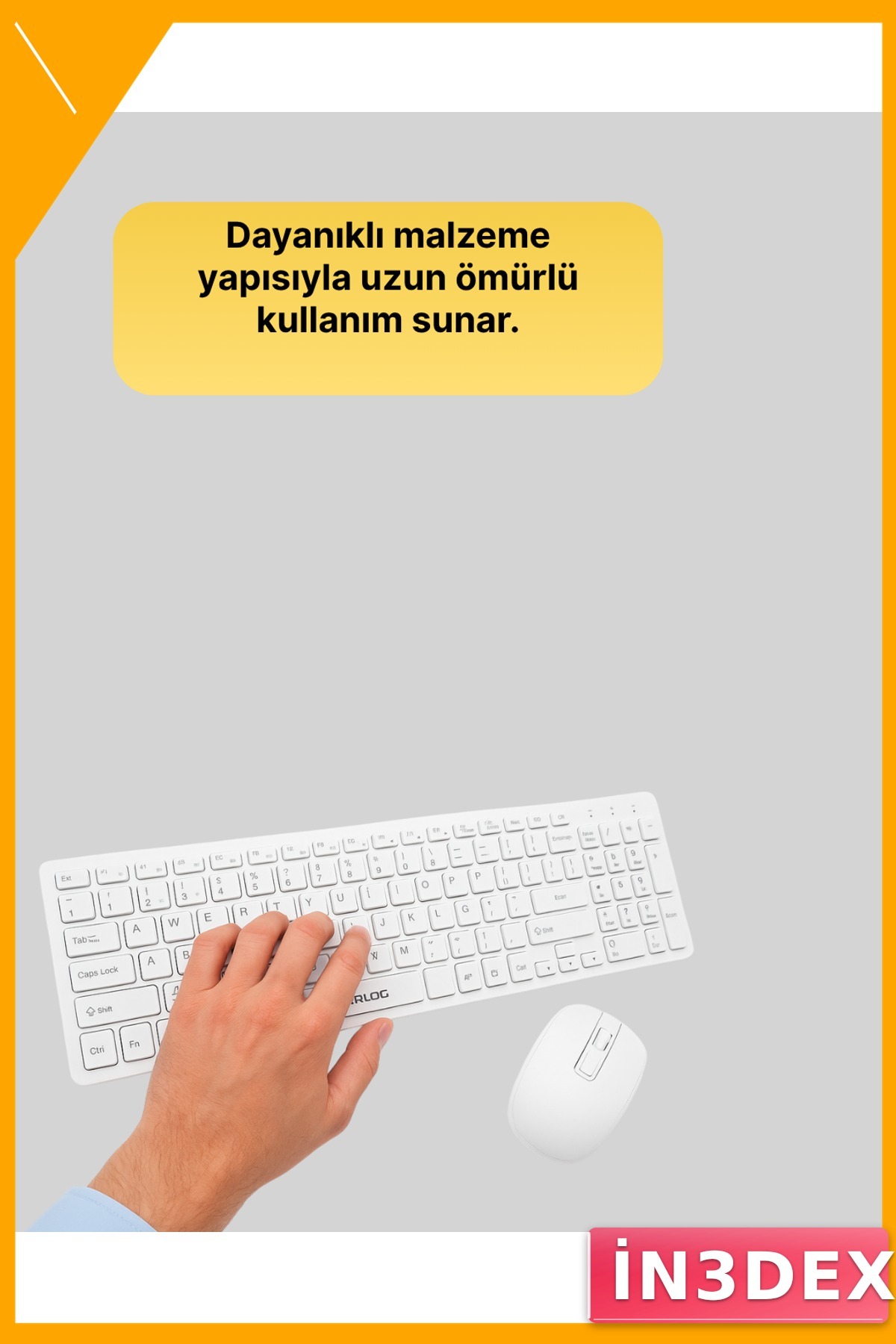 Kablosuz Klavye Fare Seti 2.4GHz Sessiz Tuş Tak-Çalıştır