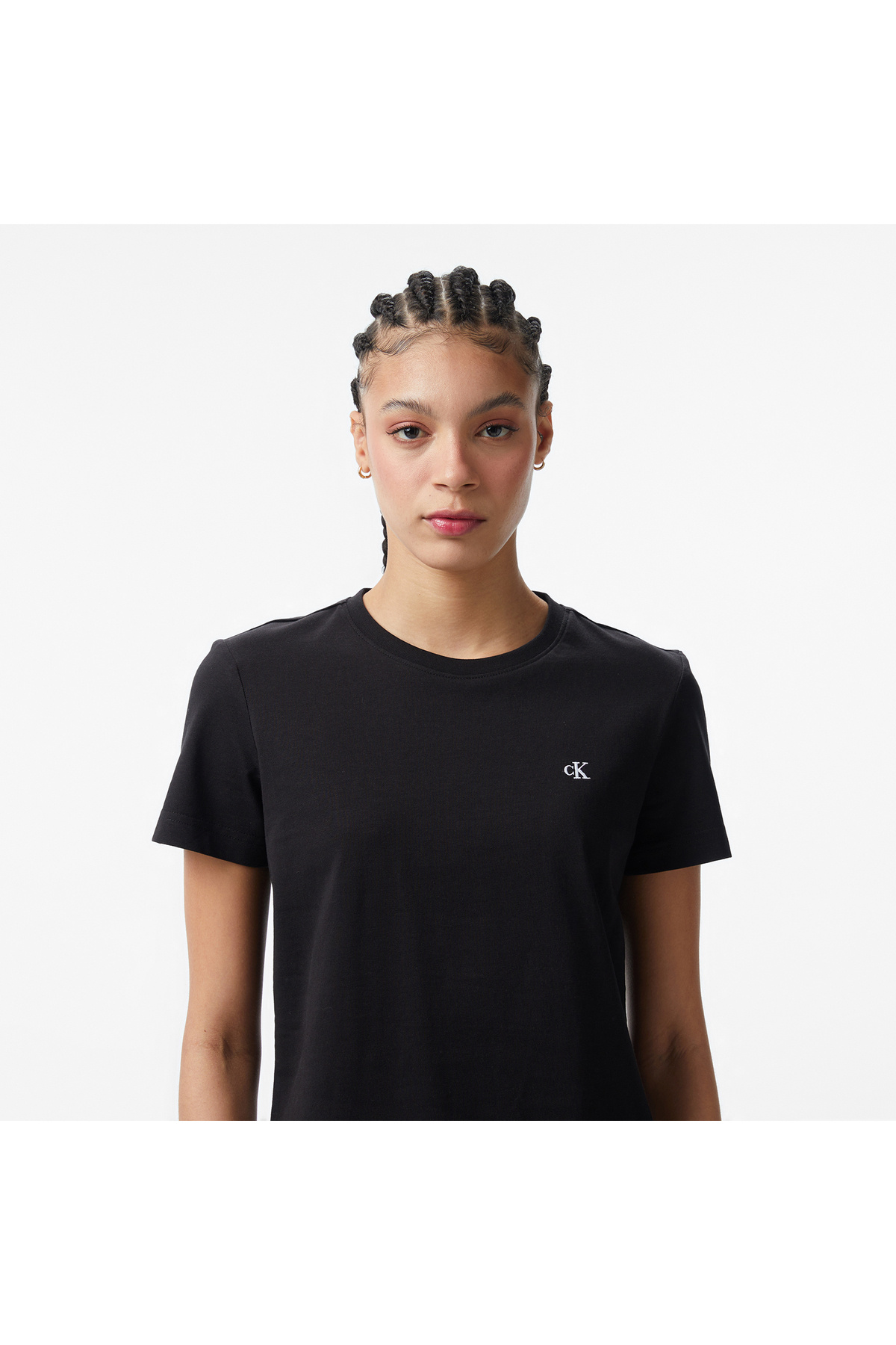 Calvin Klein Monogram Kadın Siyah T-Shirt görsel 4