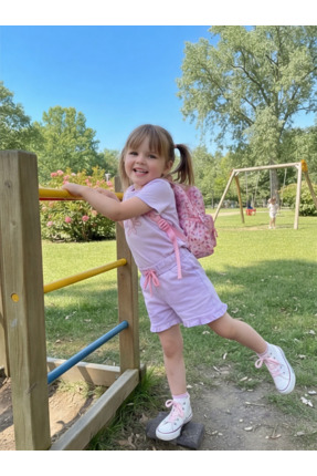Hoglet Kids Kız Çocuk Şort Lila Yazlık Pamuklu Esnek Bel Rahat