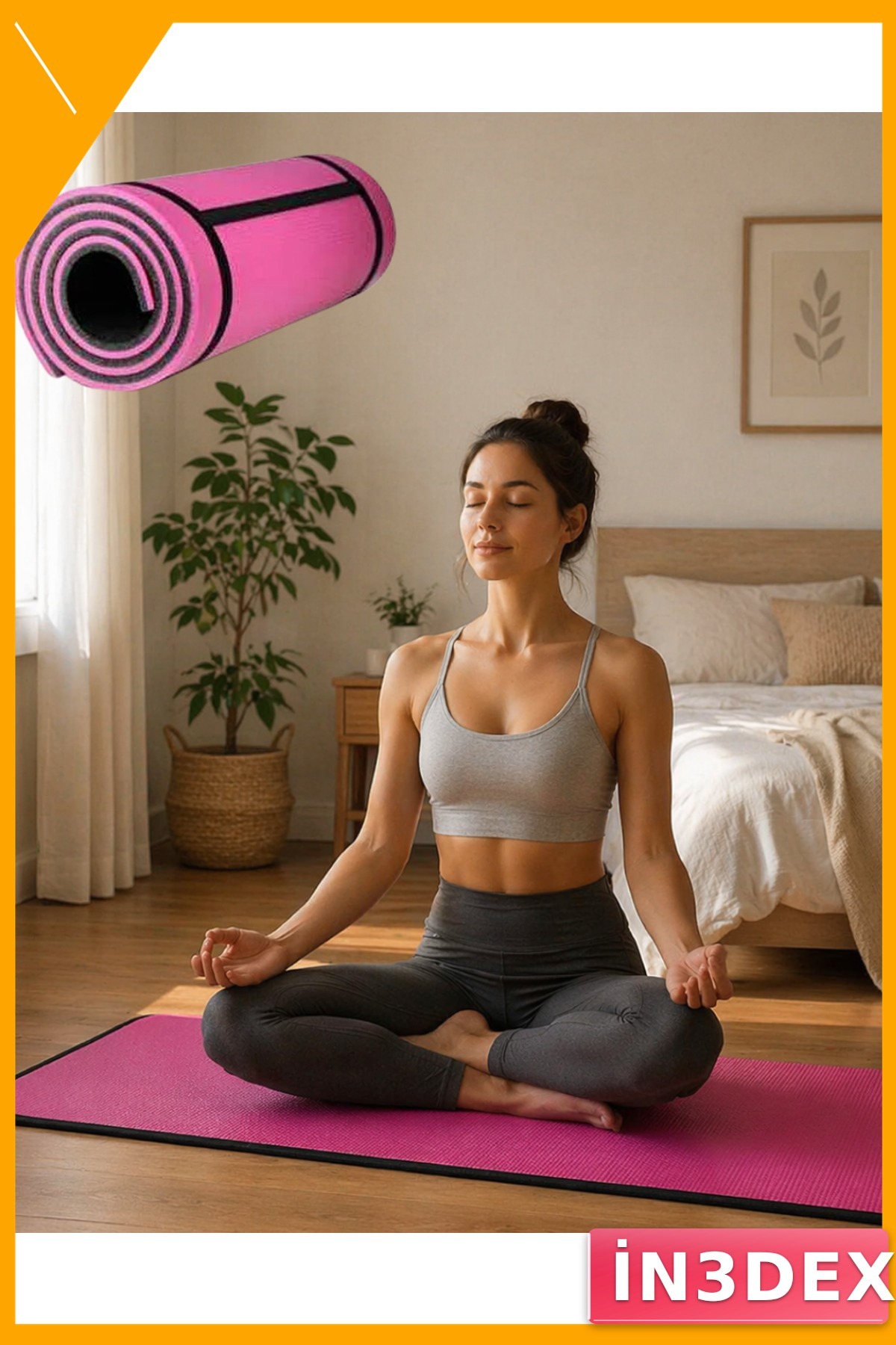 10 mm Kalın Pilates Matı Kaydırmaz Taban Spor Minderi Taşınabilir