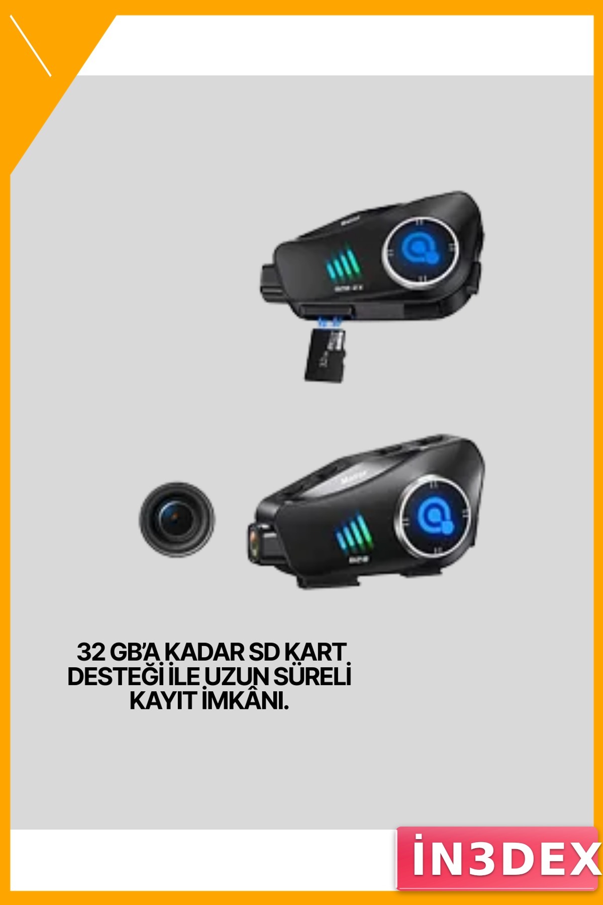 Kameralı Bluetooth Kask Kulaklığı 1080P HD 1500mAh IPX6