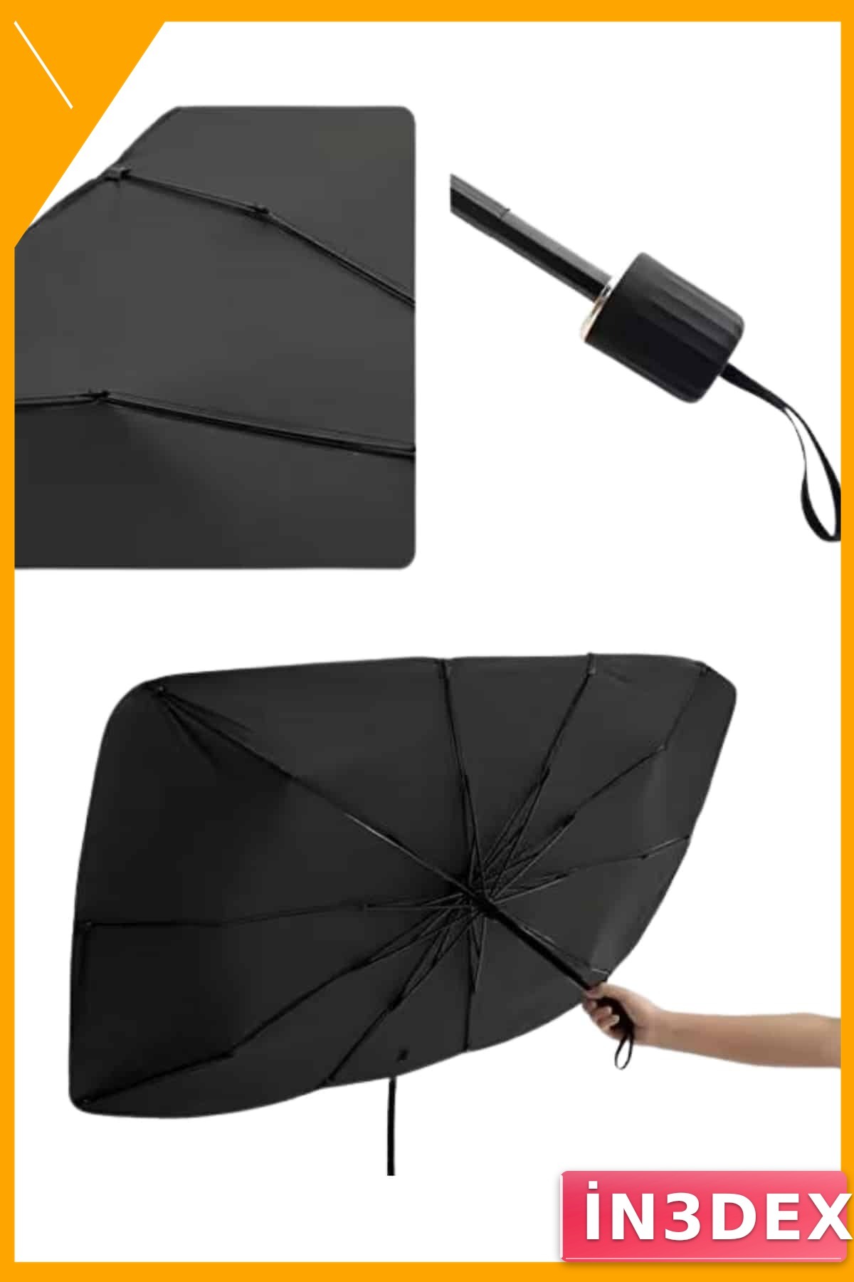 Otomatik Katlanabilir Ön Cam Güneşliği 125x65cm UV Korumalı