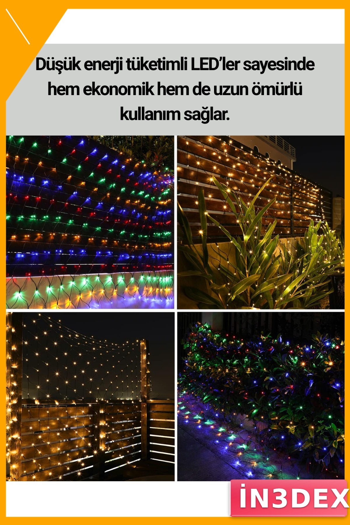 LED Dekoratif Işık Zinciri 8 Mod Renkli Şenlik Aydınlatma