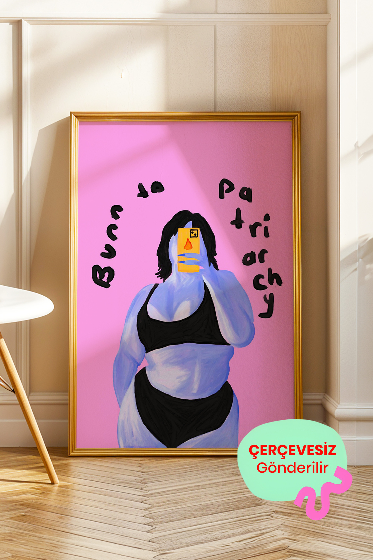 Feminist Kadın Poster Beden Pozitif Modern Portre Duvar Dekoru Çerçevesiz