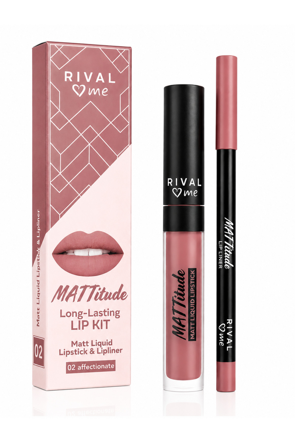 Rival Loves Me MATTitude Long-Lasting Lip Kit 02 Affectionate Mat Ruj & Dudak Kalemi Seti - Fiyatı, Yorumları