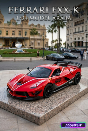 L'eDoren Kırmızı Renkli Ferrari FXX-K 1/24 Diecast Koleksiyon Maket Model Araba