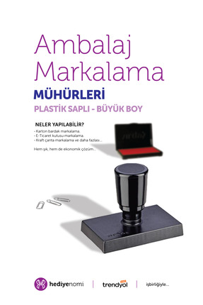 HEDİYENOMİ MühürMarket > Plastik Saplı Ambalaj Markalama Mührü - Paketleme Mü...