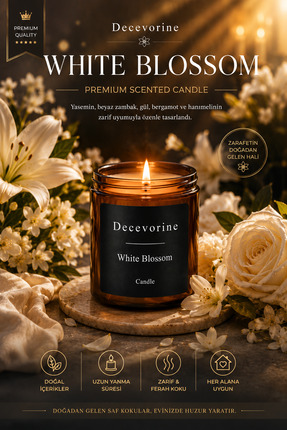 Decevorine White Blossom Kokulu Mum Beyaz Çiçek Serisi Premium Yasemin Zambak...