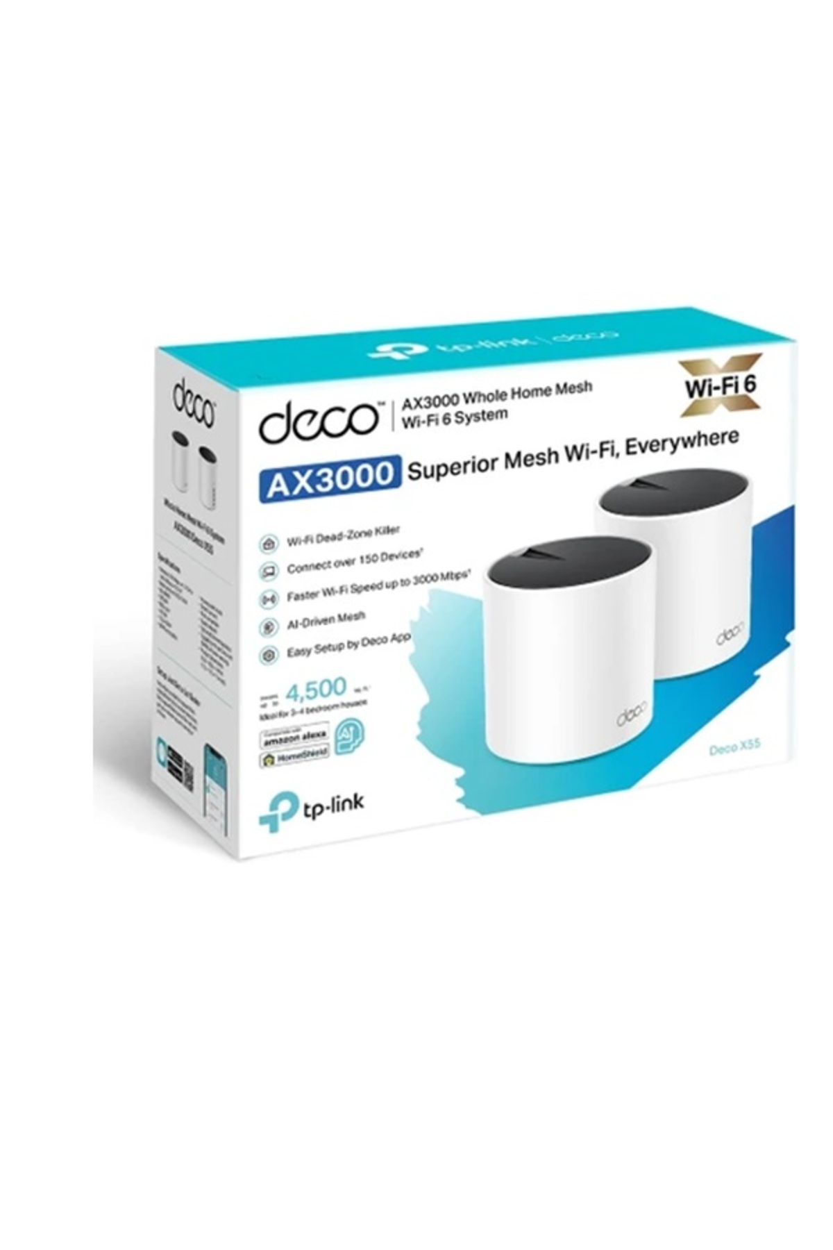 Tp-Link Deco X55(2-PACK) AX3000 Wi-Fi 6 Mesh Sistemi - Fiyatı