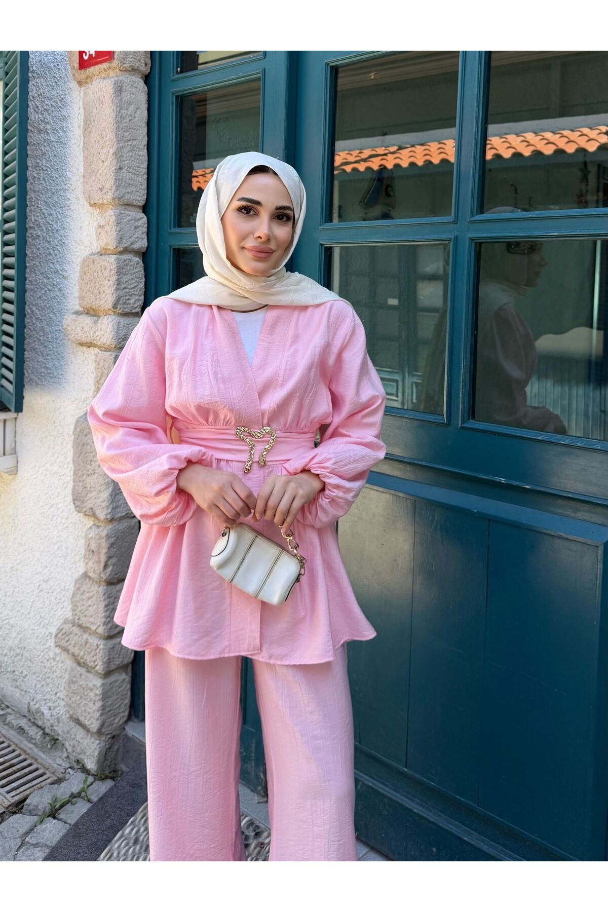 SS Design Liyana Kimono Takım Pembe görsel 5