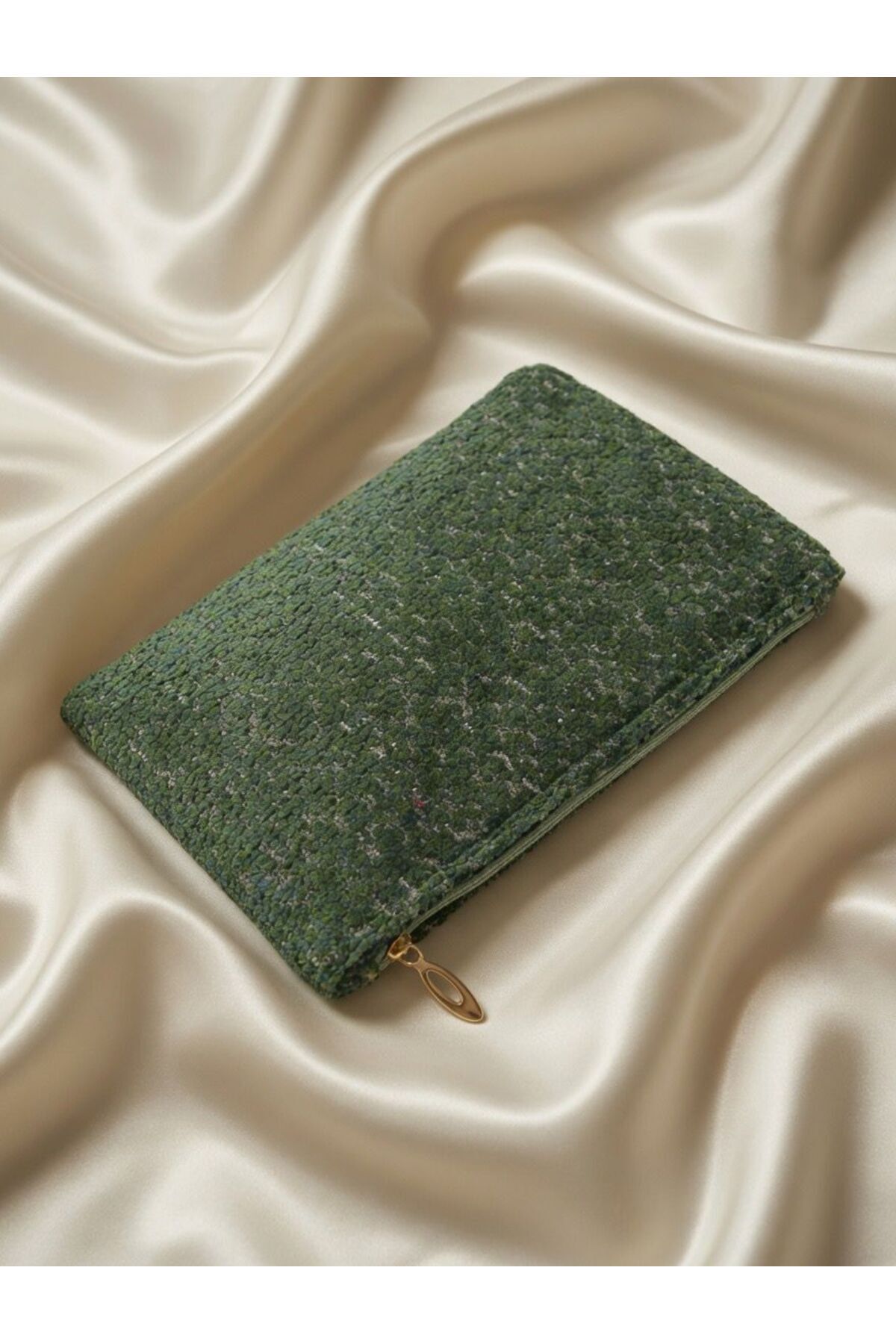 VELORİA BAG & SCARF Veloria Bag Zigzag clucth çanta DOKUMA KUMAŞ ve KORUMA PEDİ içeren İpad tablet taşıma çantası 21x25 cm iç kapasite görsel 2