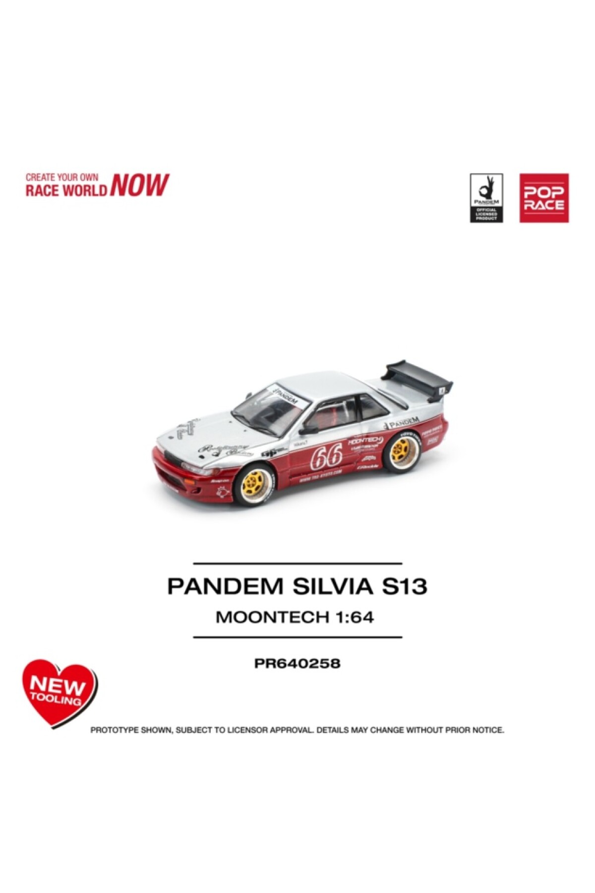 HOT WHEELS Poprace- 1/64 Pandem Silvia S13 - Moontech Red- Trendyol