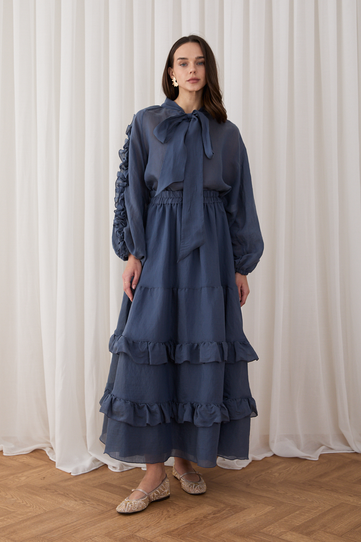 Melike Tatar Ruffled Skirt Tulle Set 32-2794