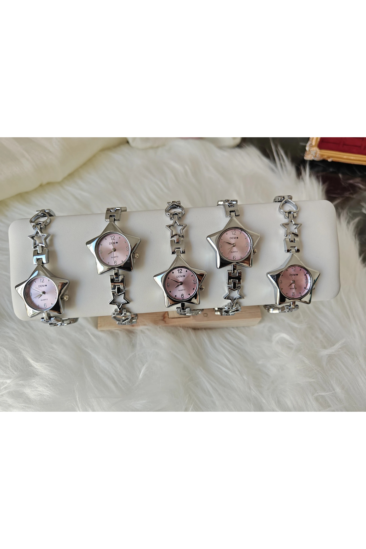 Dem Accessory Çelik | Pink StarGirl Saat - Pembe Yıldızlı Kadın Saat görsel 2