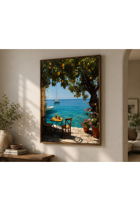 Store Tek Parça Ahşap Çerçeveli Tablo