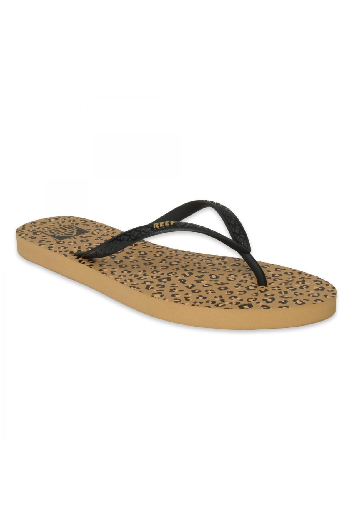 Resim Reef Cj9441 Seaside Prints Parmak Arası Leopar Kadın Terlik 