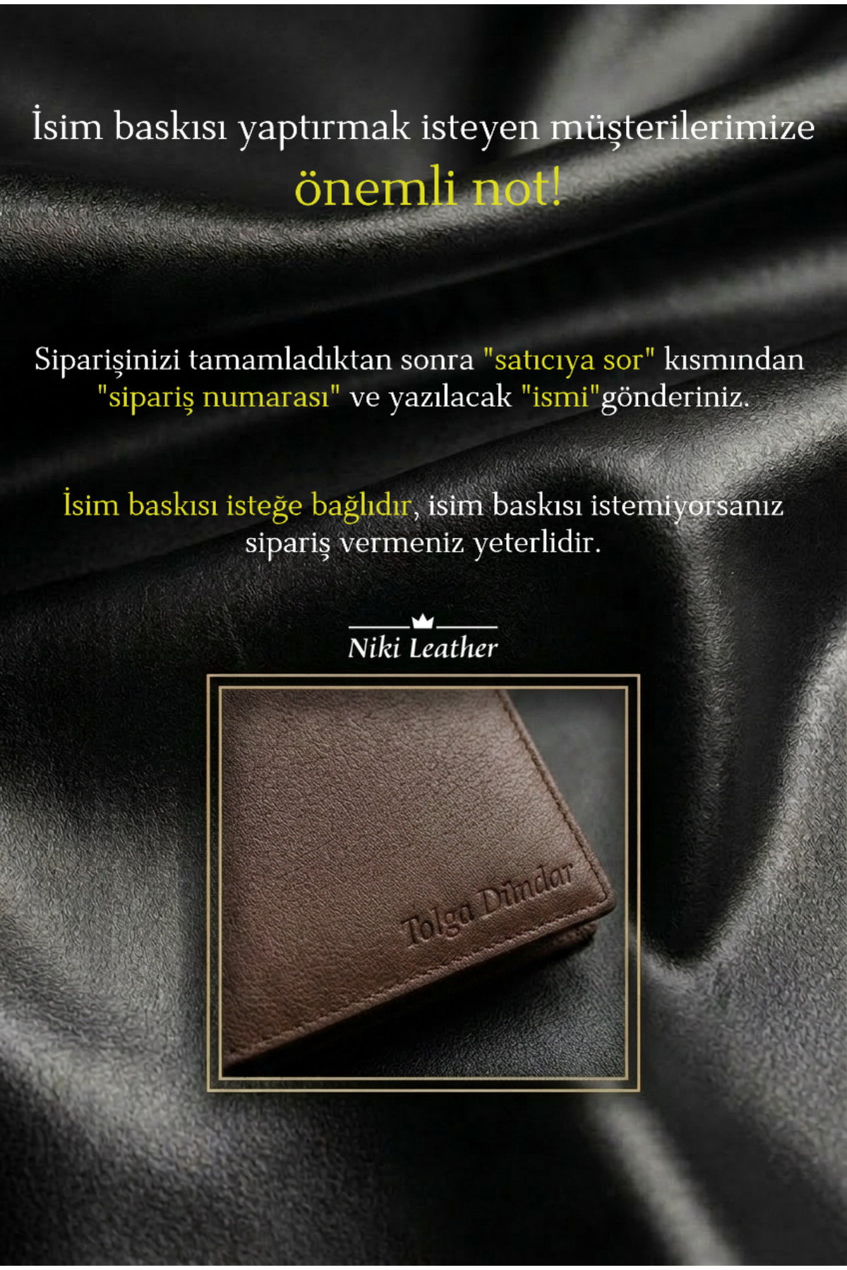 Niki Leather Celtic Siyah Hakiki Deri Kişiye Özel İsim Baskılı Dik Cüzdan görsel 7