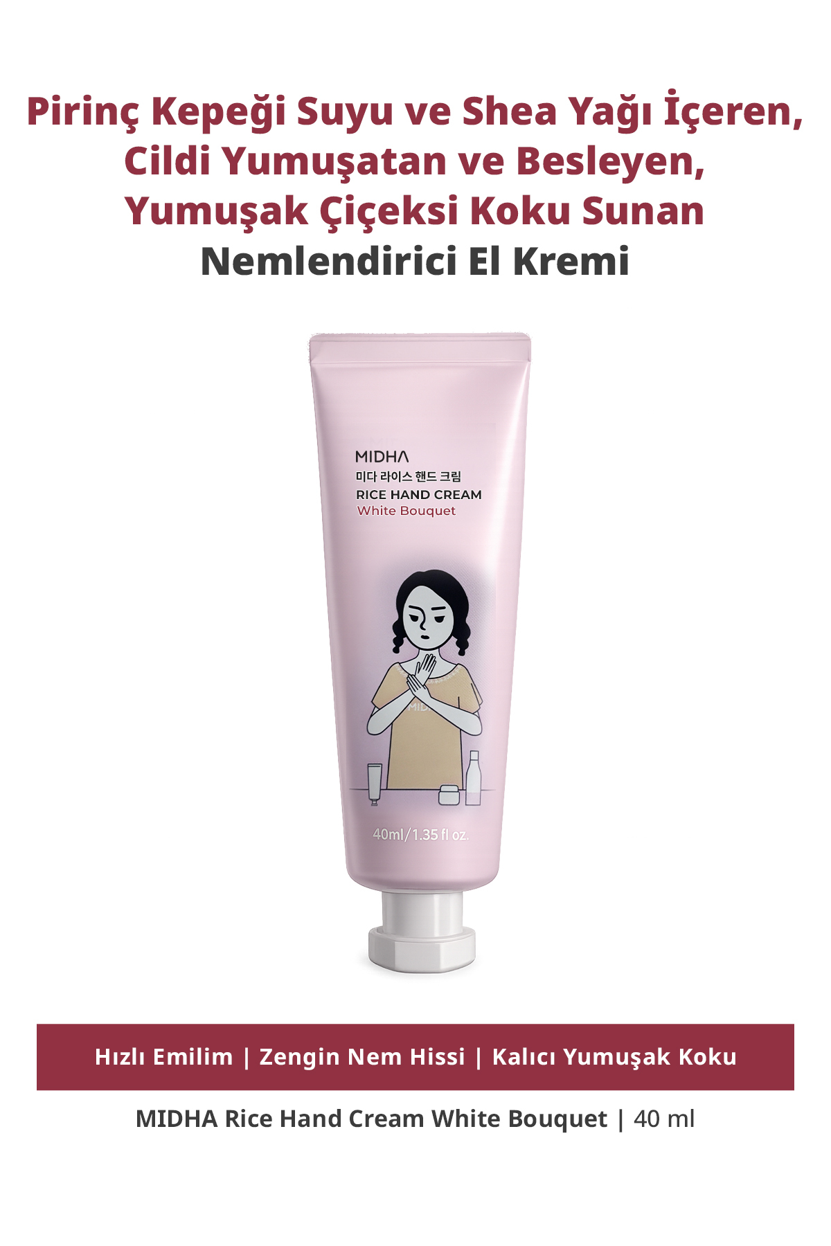 MIDHA Yumuşak Çiçeksi Kokulu Cildi Yumuşatan Nemlendirici El Kremi