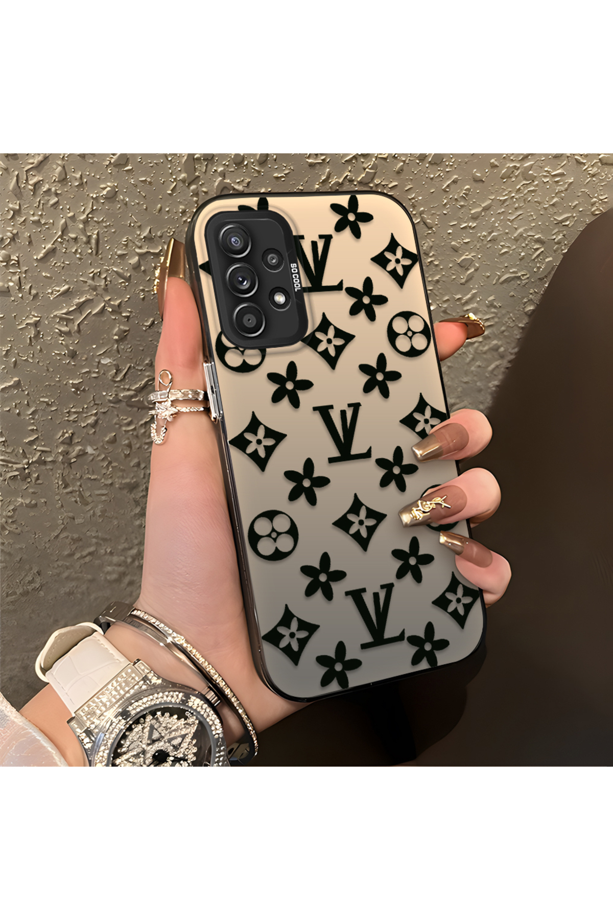 Samsung Galaxy A52S 5G Compatible Silicone Edge Hard Back Case Couple Phone Case Brand Pattern