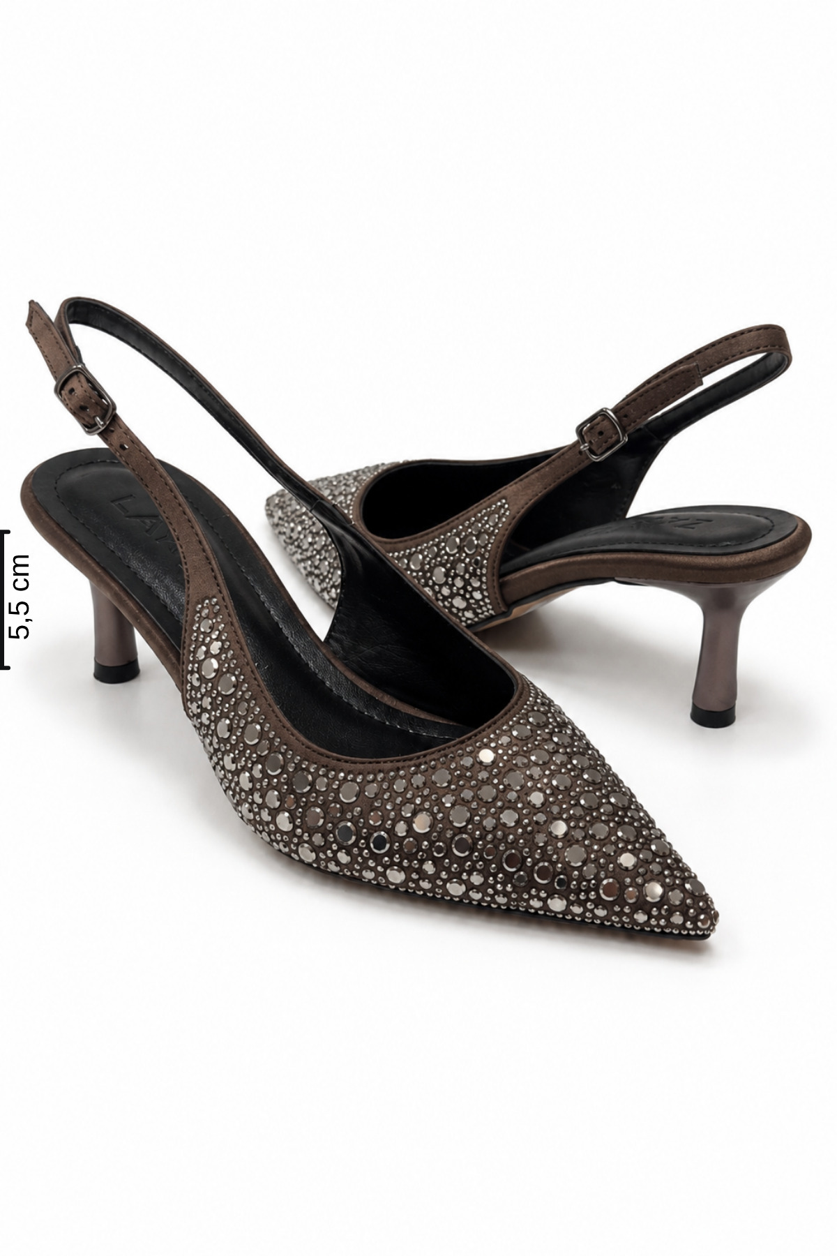 Women's Satin Rhinestone Pointed Toe 5 cm High Heels