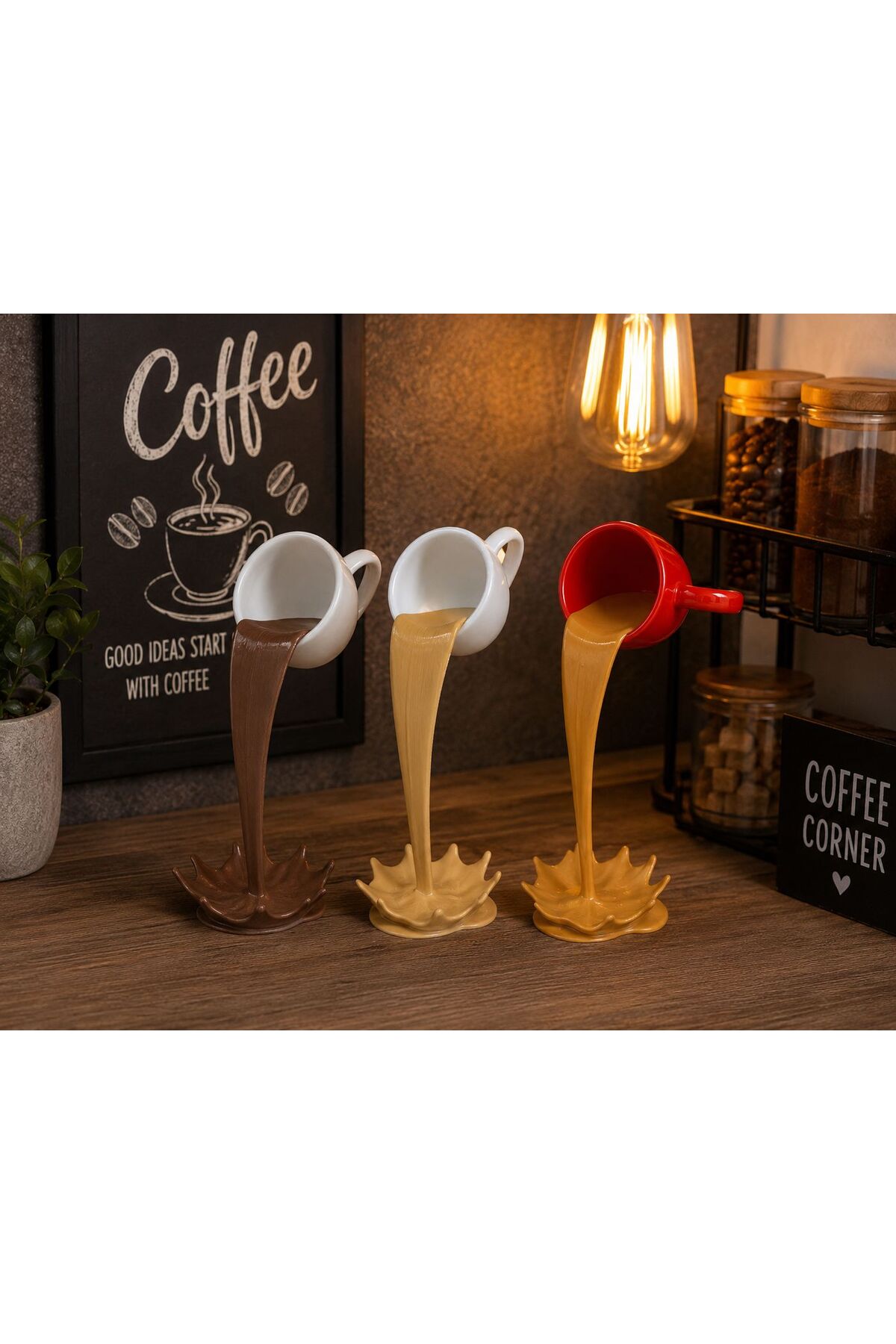 3 sets Decorative Spilled Coffee Figure - Coffee Corner