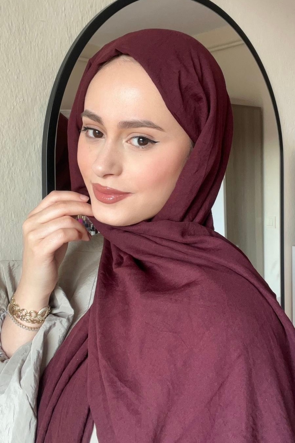 YILDIZ SCARFS Comfort Pamuk Şal - Bordo